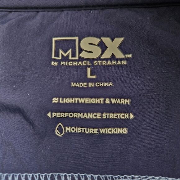 MSX Michael Strahan Pullover Jacket Mens L Blue Quarter Zip w/Pocket Activewear - Picture 3 of 11